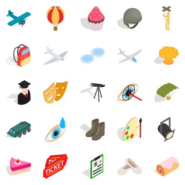 Yapımı film Icons set, izometrik stili