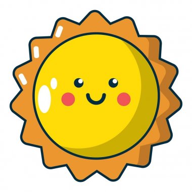 Güneş simgesi, çizgi film tarzı