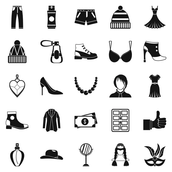 Stil-Icons gesetzt, einfacher Stil — Stockvektor