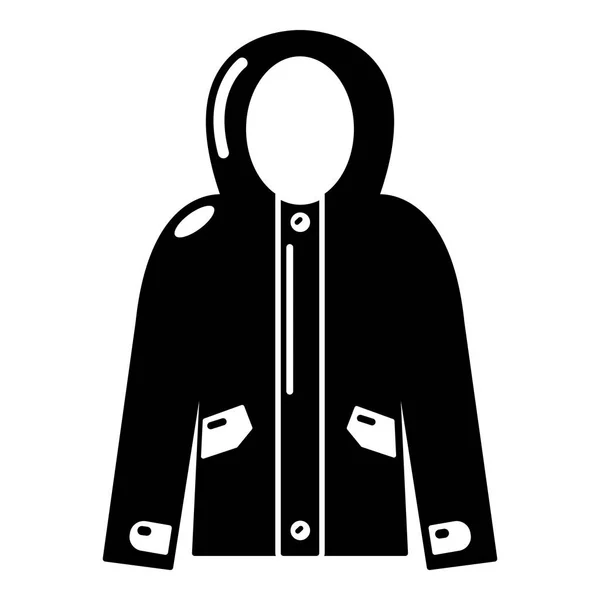 Hooded vest pictogram, eenvoudige zwarte stijl — Stockvector