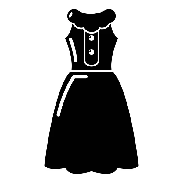 Ícone modelo vestido, estilo preto simples — Vetor de Stock