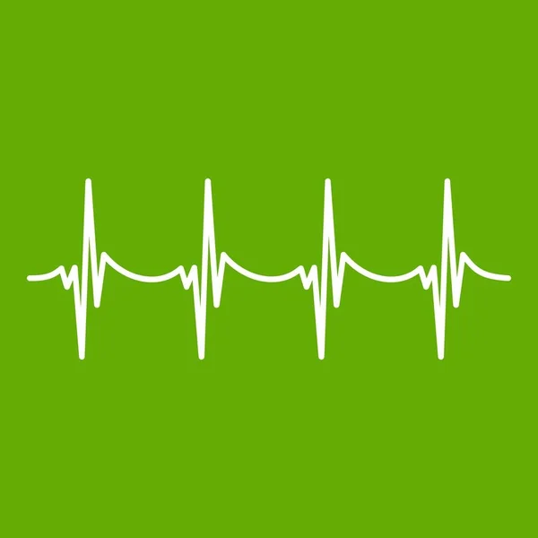 Ícone de pulso musical verde — Vetor de Stock
