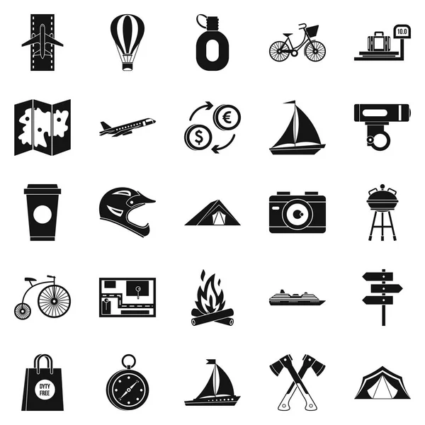 Icons set, basit tarzı gezme