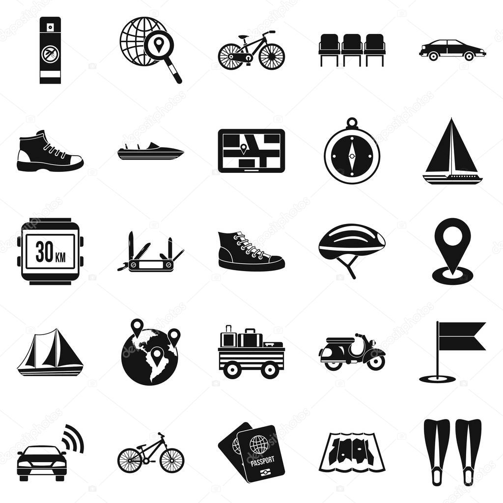 Peregrinate icons set, simple style