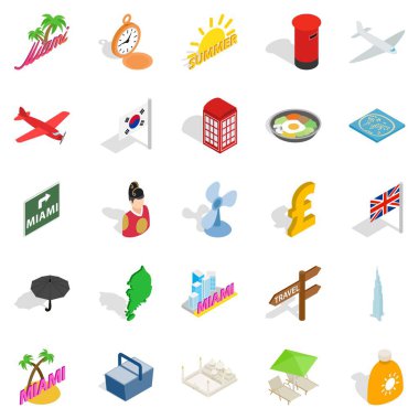 İtineration Icons set, izometrik stili
