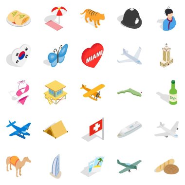 Sürekli hareket Icons set, izometrik stil içinde