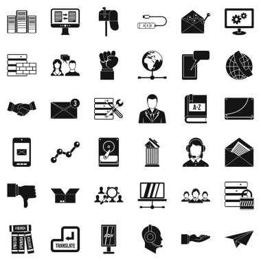 Ortaklık Icons set, basit tarzı