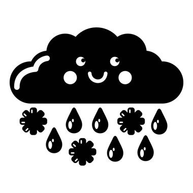 Kar ve yağmur simgesi, basit tarzı