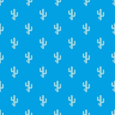 Kaktüs desen kesintisiz mavi