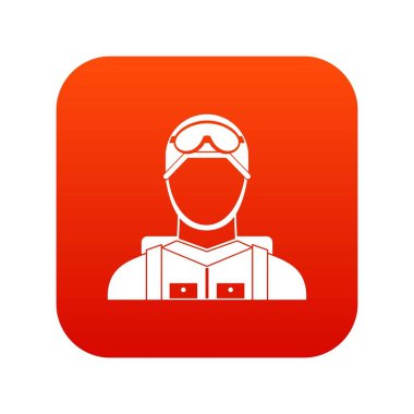 Askeri paraşütçü simgesi dijital kırmızı