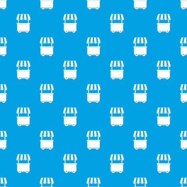 Tente desen kesintisiz mavi ile yiyecek arabası