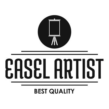 Şövale sanatçı logosu, basit siyah stil