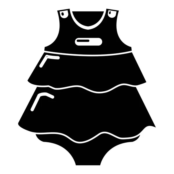 婴儿礼服图标, 简单的黑色风格 — 图库矢量图片