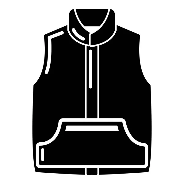 Chaqueta sin mangas icono, estilo negro simple — Vector de stock