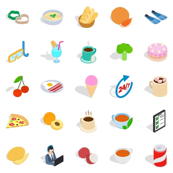 Verscheidenheid van dessert iconen set, isometrische stijl — Stockvector