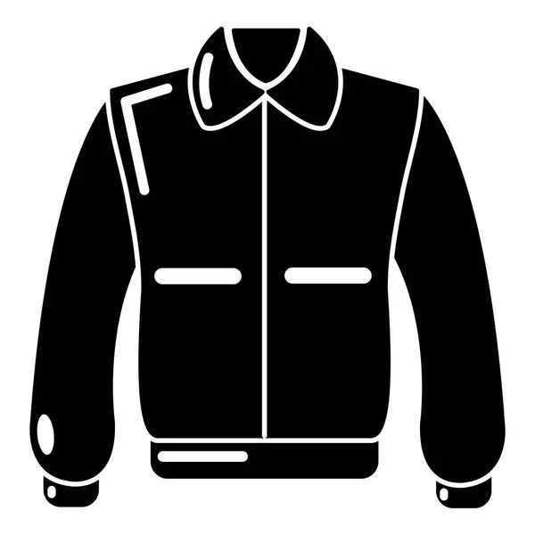 Varsity Jacke Ikone, schlichter schwarzer Stil — Stockvektor