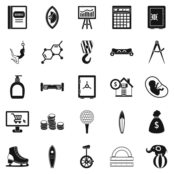 Conjunto de ícones de balanço, estilo simples — Vetor de Stock