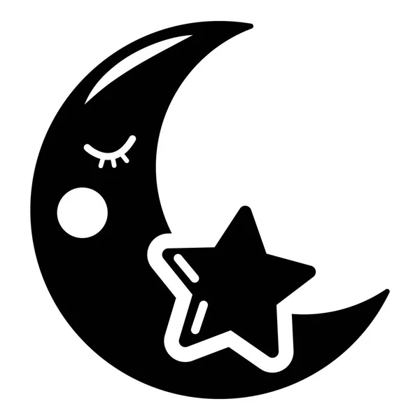 Moon ikona, jednoduchý styl — Stockový vektor