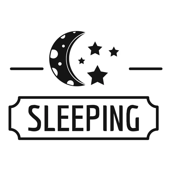 Sleeping moon logo, simple black style — Stock Vector