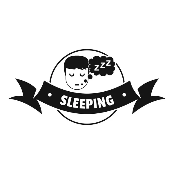 寝ている寝室のロゴ、シンプルなブラック スタイル — ストックベクタ
