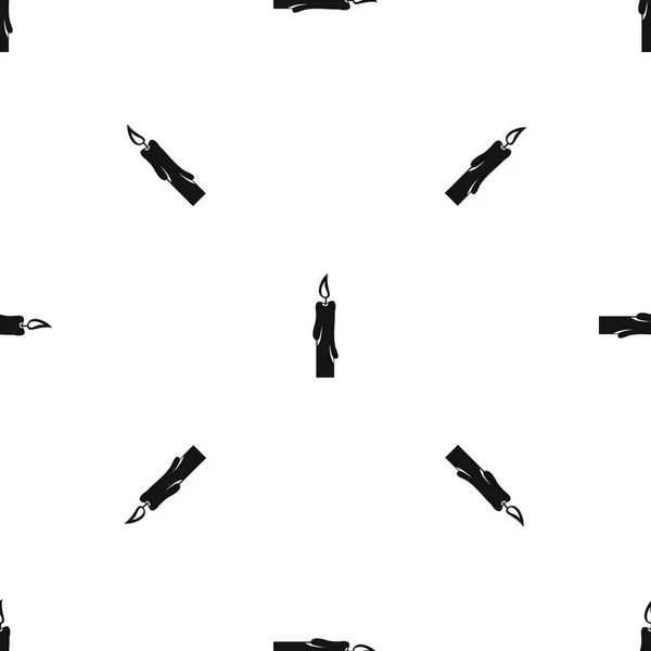Modèle de bougie sans couture noir — Image vectorielle