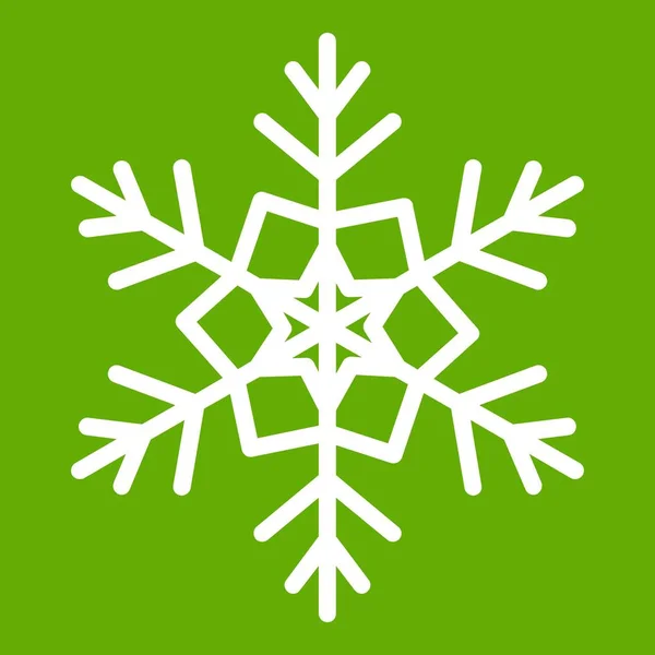 Zelená ikona sněhové vločky — Stockový vektor