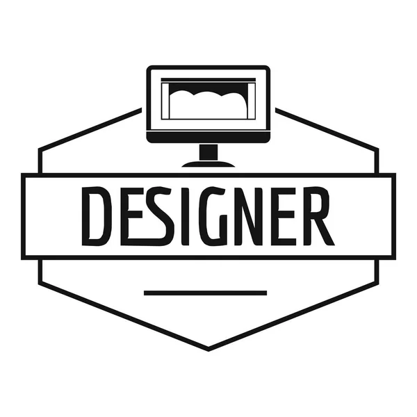 Logo Designer, style noir simple — Image vectorielle