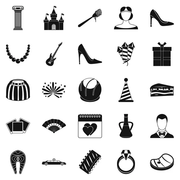 Icons set, basit tarzı ziyafet çekmek