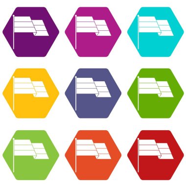 Renk altı yüzlü bayrak simgesi ayarla