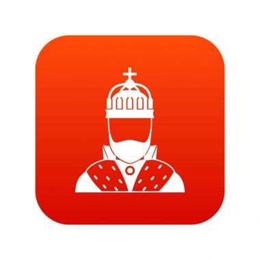 Kral simgesi dijital kırmızı