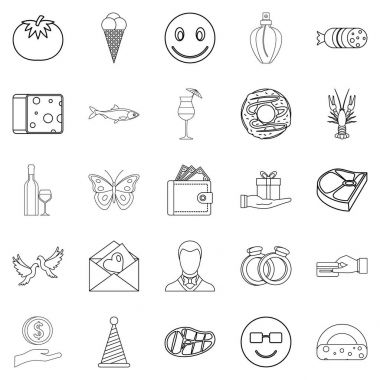 Kutlama Icons set, anahat stili