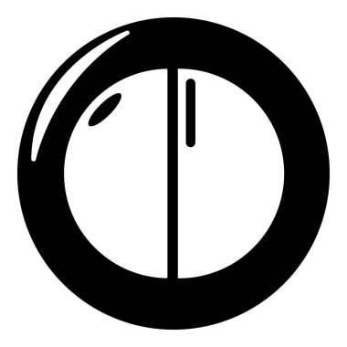 Yüz pudrası kadın simgesi, basit siyah stil