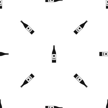 Şarap şişesi desen sorunsuz siyah
