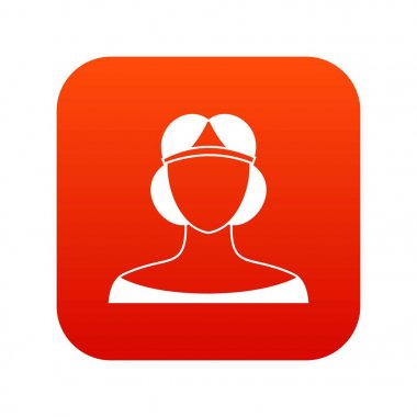 Taç simgesi dijital kırmızılı Ortaçağ kadın