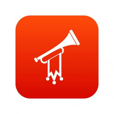 Bayrak simgesini dijital kırmızı ile trompet