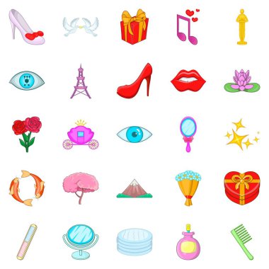 Cazibe Icons set, karikatür tarzı