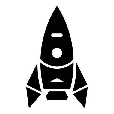 Roket uzay aracı simgesini, basit siyah stil