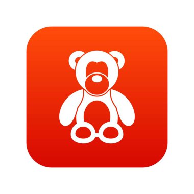 Oyuncak ayı simgesi dijital kırmızı