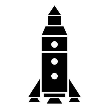 Roket keşif simgesi, basit siyah stil