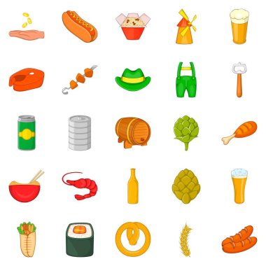 Kafe Icons set, karikatür tarzı dinlenmek