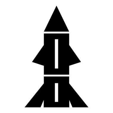 Roket teknoloji simgesi, basit siyah stil