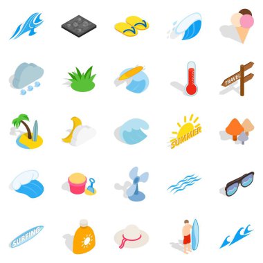 Geliştirin sağlık Icons set, izometrik tarzı