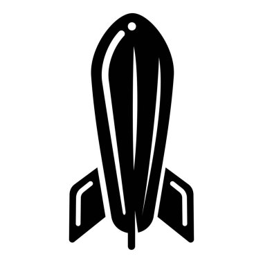 Roket seyahat etmek simge, basit siyah stil