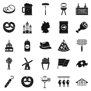 Mekân Icons set, basit tarzı