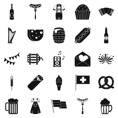 Bira mekân Icons set, basit tarzı