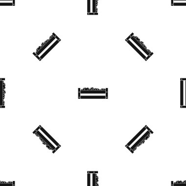 Sorunsuz siyah bir kutu içinde taze sebze desen