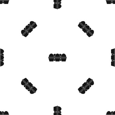 Yumurta karton paket desen sorunsuz siyah