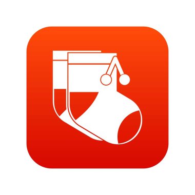 Bebek çorap simgesi dijital kırmızı