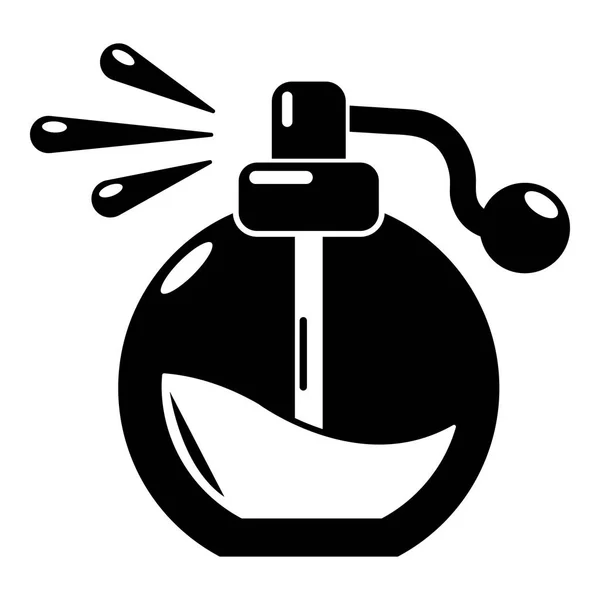 Icône de pulvérisation de bouteille de parfum, style noir simple — Image vectorielle