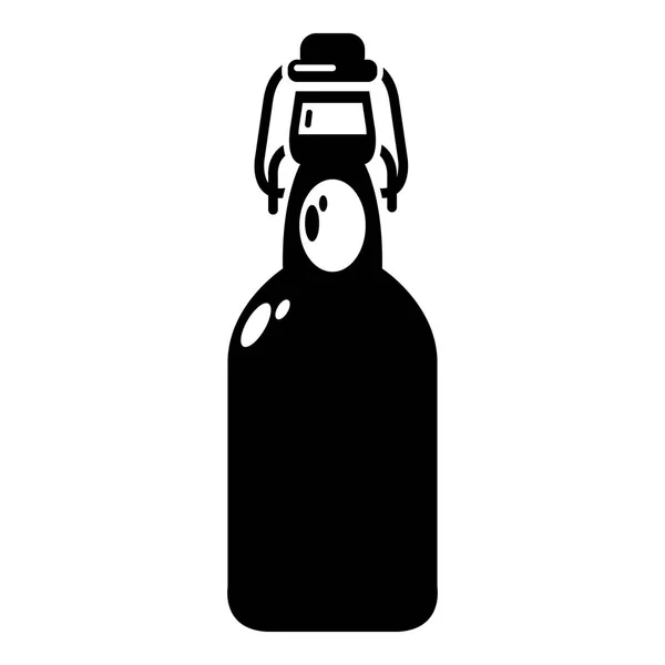 Bottle with bung icon, simple style — Stock Vector